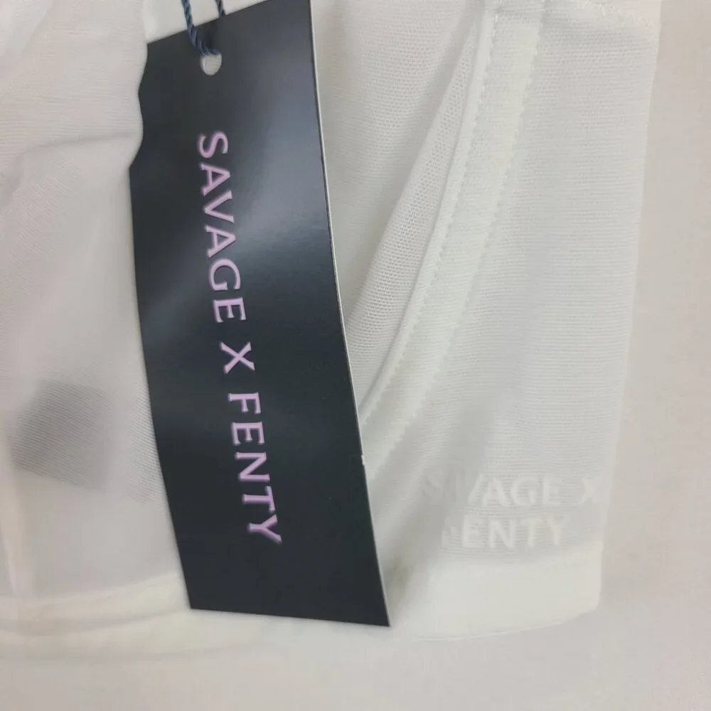 NWT Savage X Fenty Sheer X Unlined Strapless Bra Sz 38D Angel White - Picture 3 of 8